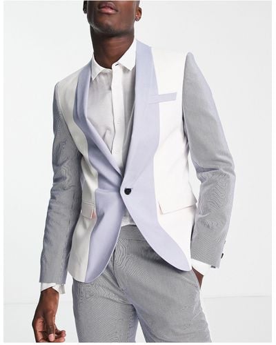 Twisted Tailor Triptych Skinny Suit Jacket - White