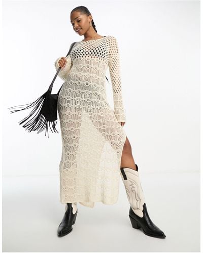 Miss Selfridge Crochet Maxi Dress - White