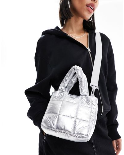 Monki Mini Puff Sqaure Bag With Strap - Black
