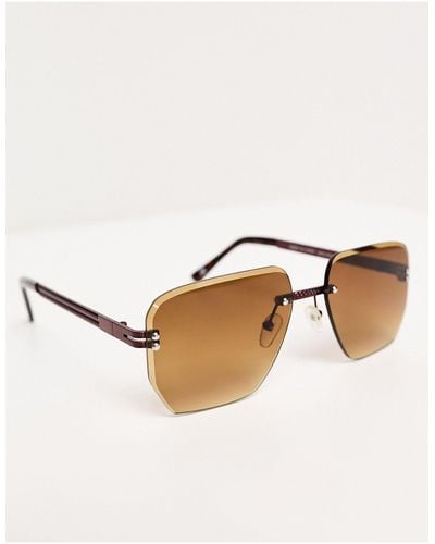 ASOS Rimless Retro Sunglasses - Brown