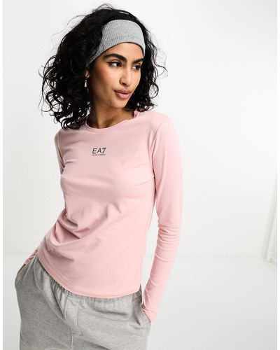 EA7 Logo Long Sleeve T-shirt - Pink