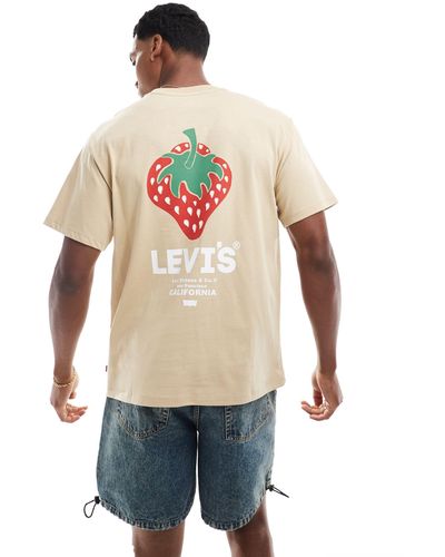 Levi's T-shirt With Strawberry Logo Back Print - Natural