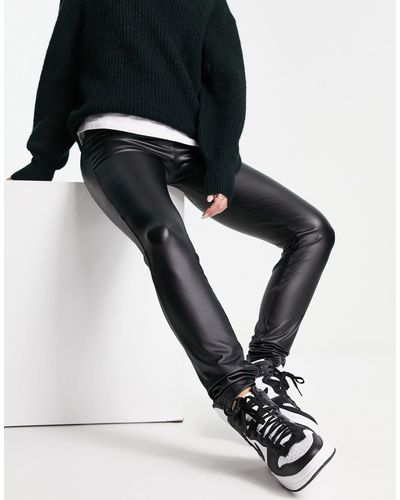 Noisy May Legging en imitation cuir - Noir