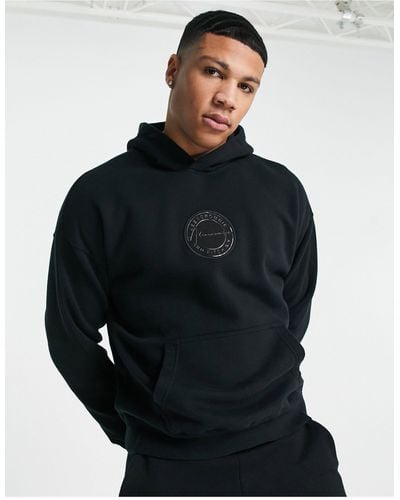 Abercrombie & Fitch Elevated Central Circle Logo Hoodie - Black