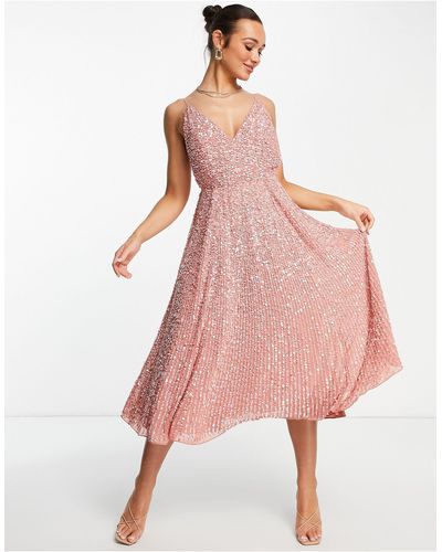 ASOS Bridesmaid Embellished Cami Midi Dress - Pink