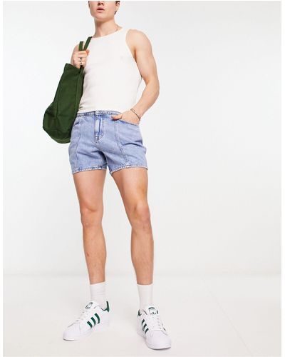 ASOS – kurz geschnittene jeans-shorts - Blau