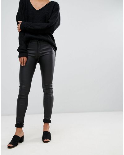 Vero Moda Jean skinny enduit - Noir