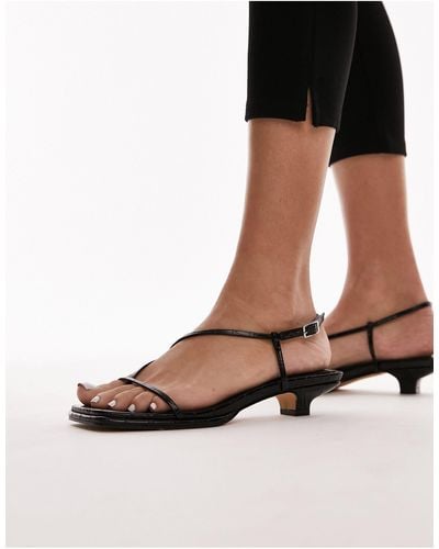 TOPSHOP Ines Strappy Kitten Heel Sandal - Black