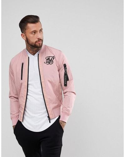 SIKSILK Bomber Jacket In Pink
