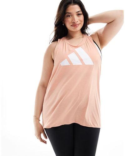 adidas Originals Adidas Training Plus 3-bar Logo Tank Top - Pink