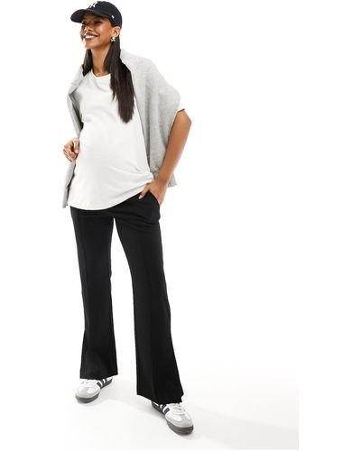 Mama.licious Mamalicious Wide Leg Relaxed Trouser - White