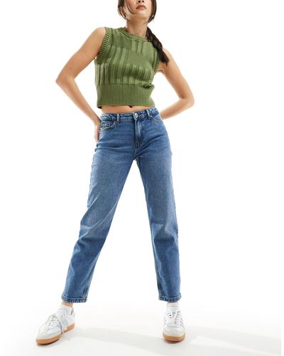 Vero Moda Kyla Mid Rise Straight Jeans - Blue
