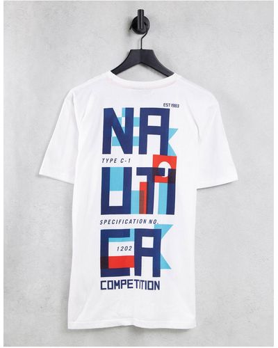 Nautica Scrub - T-shirt Met Print Op - Wit