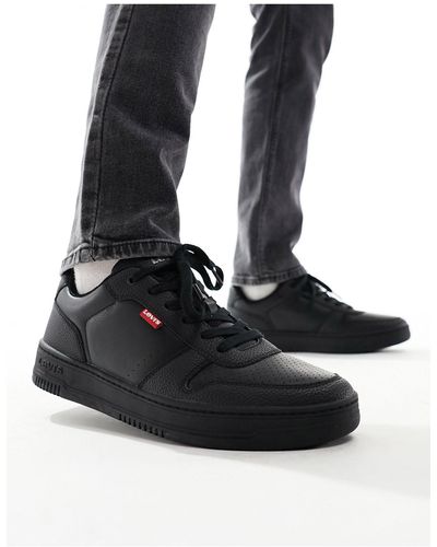 Levi's Drive Leather Trainer With Logo - Black