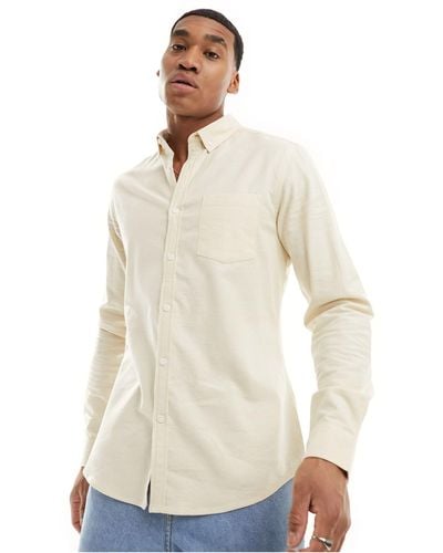 ASOS Slim Fit Oxford Shirt - Natural