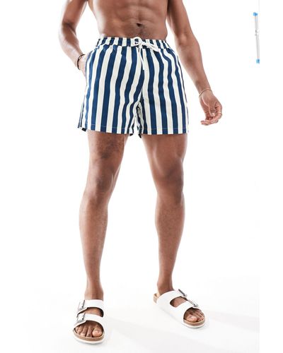 New Look Tom Striped Swim Shorts - Blue