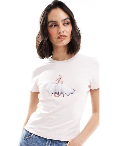 ASOS Baby Tee With Marilyn Monroe Licence Graphic - White