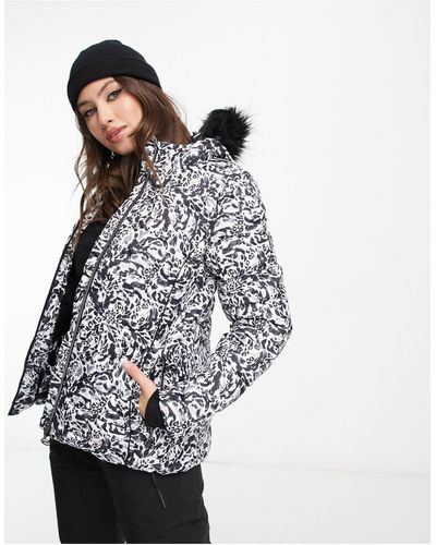Dare 2b – glamorize iii – skijacke mit schwarz-em leopardenmuster - Weiß