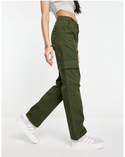 New Look Pantaloni slim cargo kaki - Verde