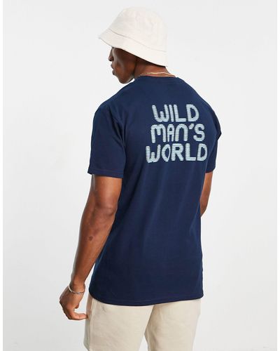 Huf Camiseta con estampado wild world - Azul