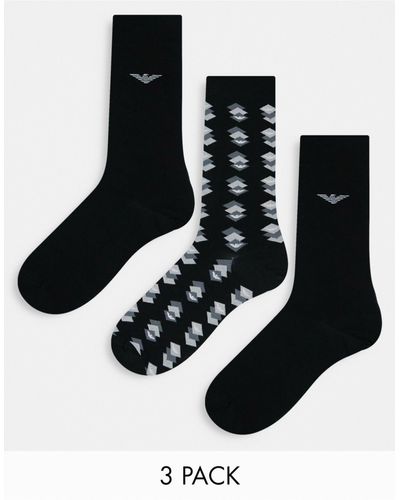 Emporio Armani Bodywear - Set Van 3 Paar Sokken - Zwart