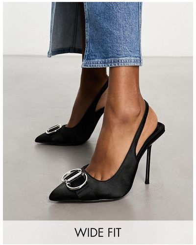 Raid Wide Fit Zylee Heeled Shoe With Hardware in Black | Lyst UK