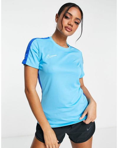 Nike Football Academy - Dri-fit - T-shirt Met Inzetstuk - Blauw