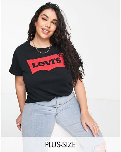 Levi's Plus - jean droit taille haute style années 70 - clair délavé - Rouge