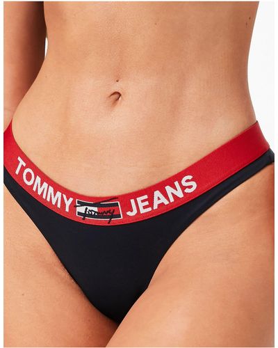 Tommy Hilfiger Tommy Jeans - Braziliaans Bikinibroekje Met Logo - Blauw