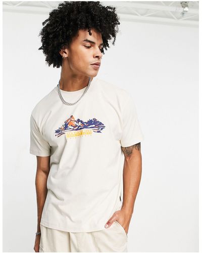 Napapijri S-backcountry - T-shirt Met Grafische Bergprint - Wit