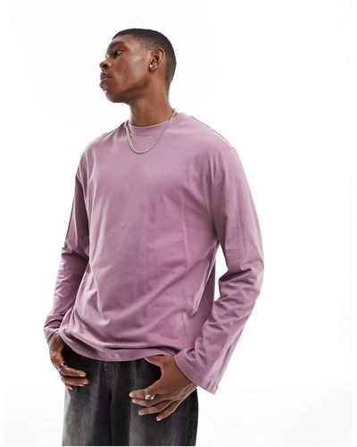 ASOS T-shirt décontracté à manches longues - violet délavé