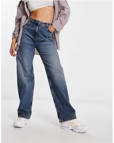 Collusion X009 Mid Rise Dad Jeans - Blue