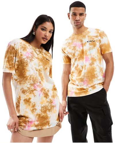 Kavu Klear above etch - t-shirt unisexe effet tie-dye - Marron