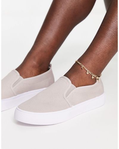 ASOS – gepunktete e leinenschuhe zum hineinschlüpfen - Grau