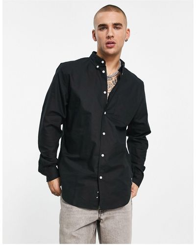 Wesc Oxford Overhemd Met Lange Mouwen - Zwart