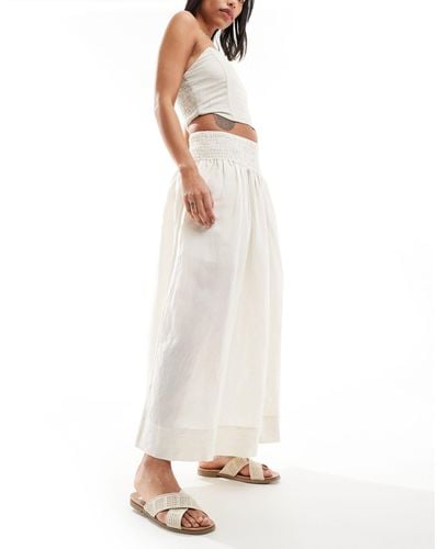 & Other Stories Maxi Skirt With Ruched Basque - White