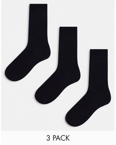 River Island Confezione di 3 paia di calzini neri alla caviglia - Nero