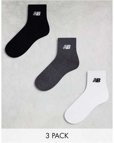 New Balance Logo Mid Sock 3 Pack - White