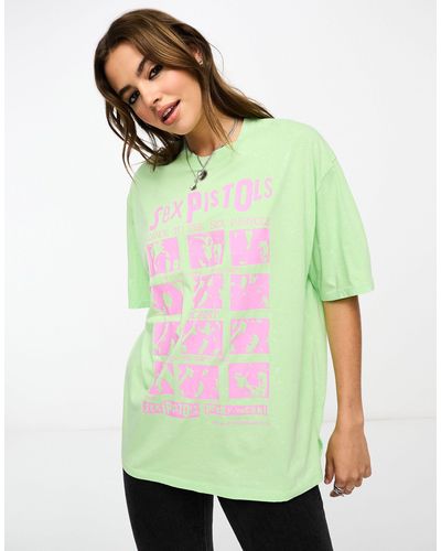 ASOS T-shirt oversize avec imprimé sex pistols sous licence - Vert