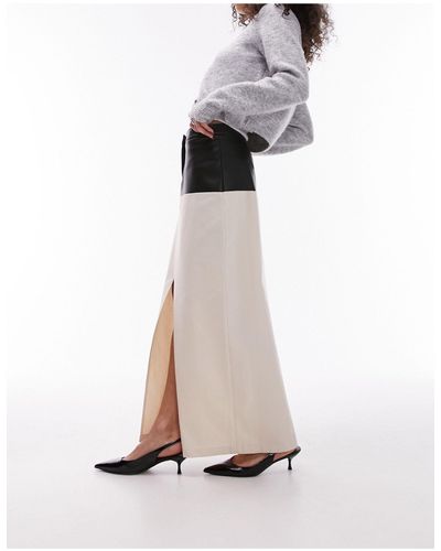 TOPSHOP Twill Maxi Skirt - White