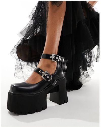 LAMODA Zapatos negros estilo merceditas