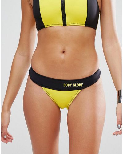 Body Glove High Leg Neoprene Bikini Bottom - Yellow