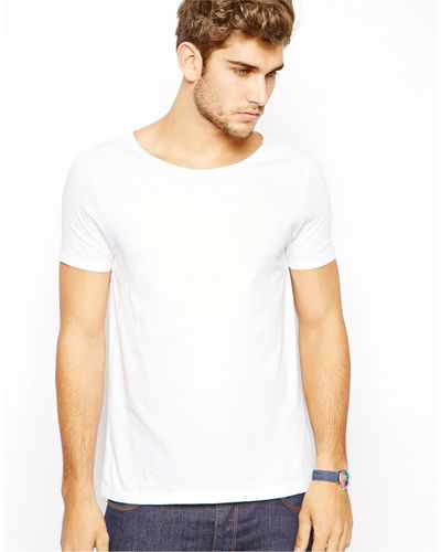ASOS T-Shirt With Wide Boat Neck - White