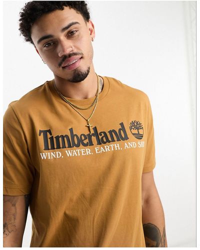 Timberland Yc core - t-shirt color cuoio con logo - Neutro