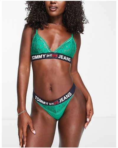 Tommy Hilfiger Tommy Jeans Signature Lace Thong - Green