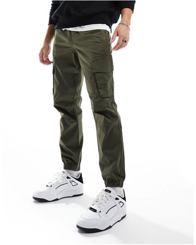 River Island Washed Slim Fit Cargo joggers - Black