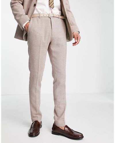 ASOS Skinny Wool Mix Suit Trousers - Natural