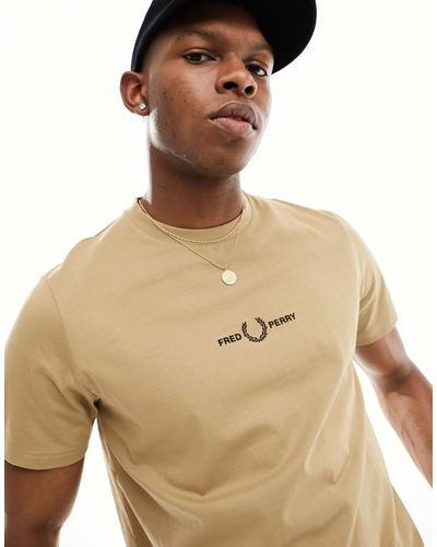 Fred Perry T-shirt brodé - taupe - Neutre