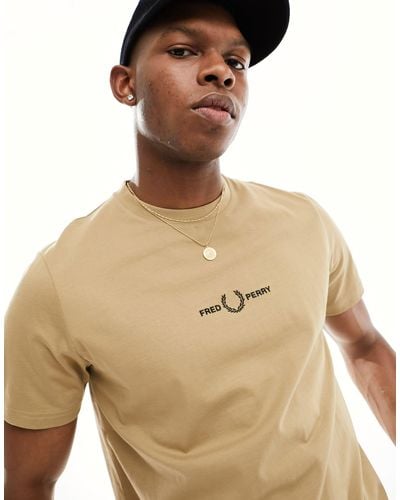 Fred Perry Embroidered T-shirt - Natural