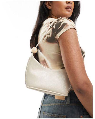 ASOS Shoulder Bag With Resin Ball Detail Strap - Natural